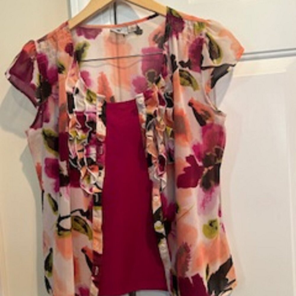 Women's Short Sleeve Top with Matching Tee (Brand: Worthington) Size: PM